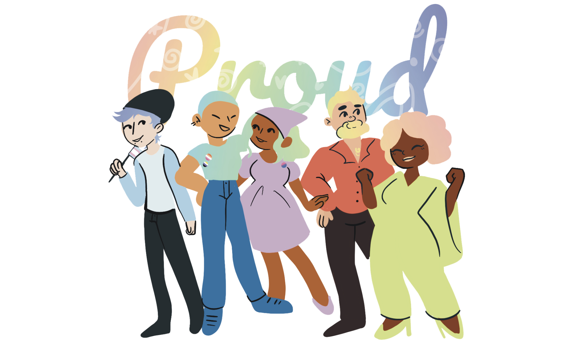 PROUD 2021 header image with 5 people